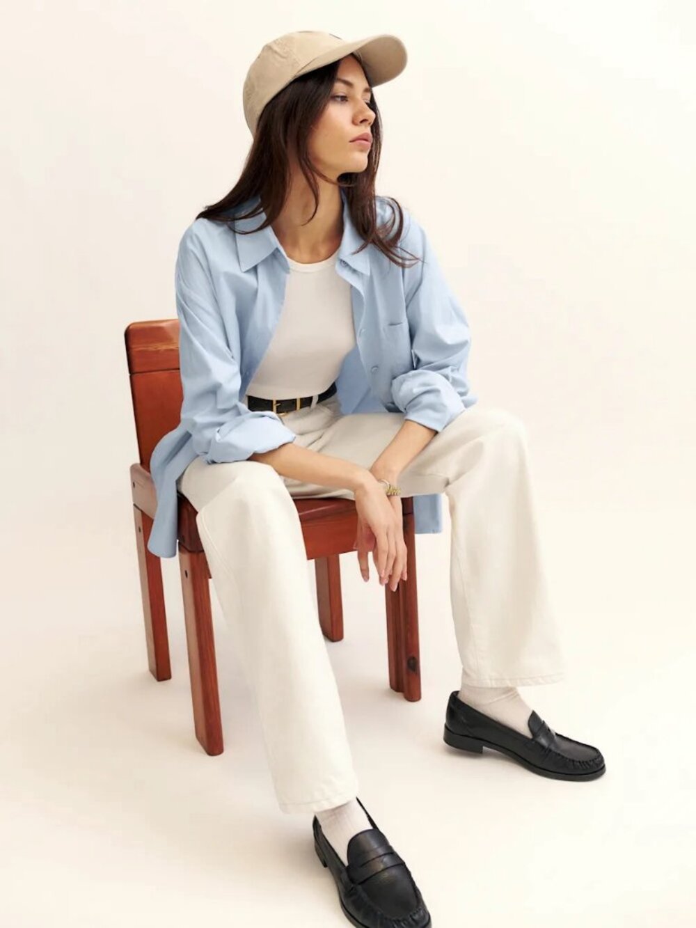 Reformation Val 90s Mid Rise Straight Jeans Fior Di Latte 24 - Picture 2 of 6